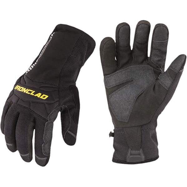 ironCLAD - Size S (7) Synthetic Leather Work Gloves - For Cold Weather, Uncoated, Gauntlet Cuff, Full Fingered, Black, Paired - Benchmark Tooling