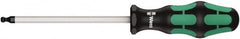 Wera - 1/4" Hex Ball End Driver - 5" Bade Length, Ergonomic Cushion Grip Handle, 230mm OAL - Benchmark Tooling
