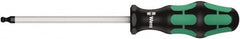 Wera - 7/32" Hex Ball End Driver - 4" Bade Length, Ergonomic Cushion Grip Handle, 205mm OAL - Benchmark Tooling