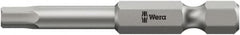 Wera - 1/8" Hex Bit - 1/4" Hex Drive, 3-1/2" OAL - Benchmark Tooling