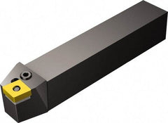 Sandvik Coromant - PCBNR/L, Right Hand Cut, 15° Lead Angle, 25mm Shank Height x 25mm Shank Width, Negative Rake Indexable Turning Toolholder - 150mm OAL, CNMG 16 06 12, CNMG 543 Insert Compatibility, Series T-Max P - Benchmark Tooling