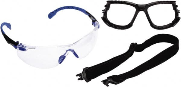 3M - Clear Lenses, Frameless Safety Glasses - Anti-Fog, Size Universal, Over the Glasses - Benchmark Tooling