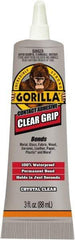 Gorilla Glue - 3 oz Tube Clear Contact Adhesive - 1 to 5 min Working Time, 24 hr Full Cure Time, Bonds to Masonry, Ceramic, Concrete, Fabric, Glass, Leather, Metal, Paper, Rubber, Velcro & Wood - Benchmark Tooling