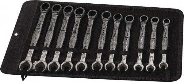 Wera - 11 Piece, 8mm to 19mm, Combination Wrench Set - Metric Measurement Standard, Chrome Vanadium Finish, Comes in Canvas Tool Holster - Benchmark Tooling