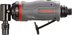 Proto - 1/4" Collet, Angle Handle, Angle Air Die Grinder - 18,500 RPM, Rear Exhaust, 4 CFM, 0.5 hp, 90 psi, 1/4" Inlet - Benchmark Tooling