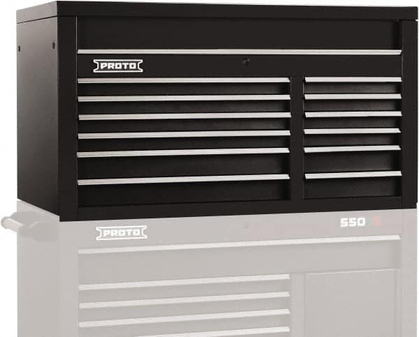 Proto - 12 Drawer Top Tool Chest - 50" Wide x 25-1/4" Deep x 27" High, Steel, Black - Benchmark Tooling