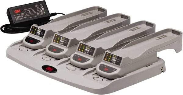 3M - 4-Station Battery Charger Kit & Power Supply - Gray/Black, For PAPR Systems, Compatible with 3M TR-630 & 3M TR-632 - Benchmark Tooling