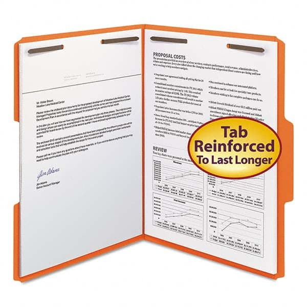 SMEAD - File Folders, Expansion Folders & Hanging Files Folder/File Type: File Folders with Top Tab Fastener Color: Orange - Benchmark Tooling