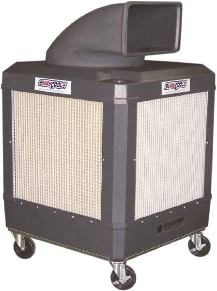 Schaefer Ventilation Equipment - 24 Gal Capacity, 1 hp, 2,460 & 1,660 CFM Evaporative Cooler - 13.7 Amp Rating, 115 Volts, 2 Speed - Benchmark Tooling