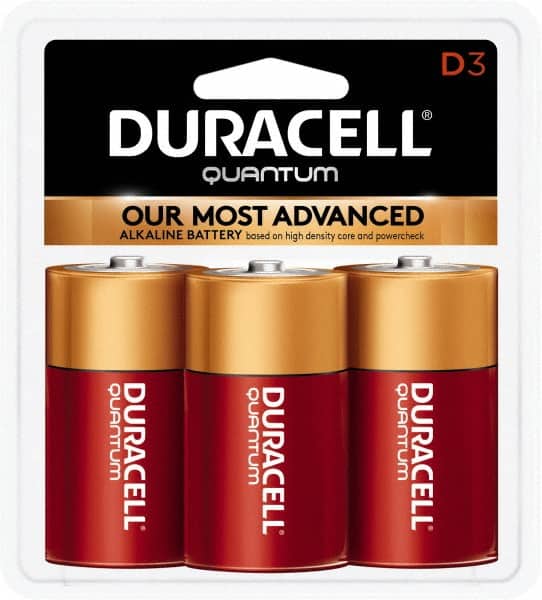 Duracell - Size D, Alkaline, 3 Pack, Standard Battery - 1.5 Volts, Button Tab Terminal, LR20, ANSI 13A Regulated - Benchmark Tooling