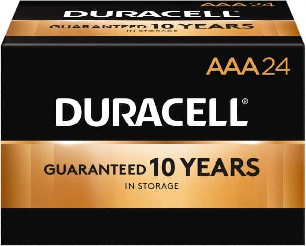 Duracell - Size AAA, Alkaline, 24 Pack, Standard Battery - 1.5 Volts, Button Tab Terminal, LR03, ANSI 24A Regulated - Benchmark Tooling
