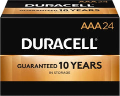 Duracell - Size AAA, Alkaline, 24 Pack, Standard Battery - 1.5 Volts, Button Tab Terminal, LR03, ANSI 24A Regulated - Benchmark Tooling