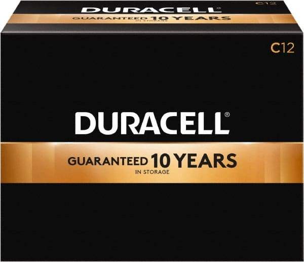 Duracell - Size C, Alkaline, 12 Pack, Standard Battery - 1.5 Volts, Button Tab Terminal, LR14, ANSI 14A Regulated - Benchmark Tooling