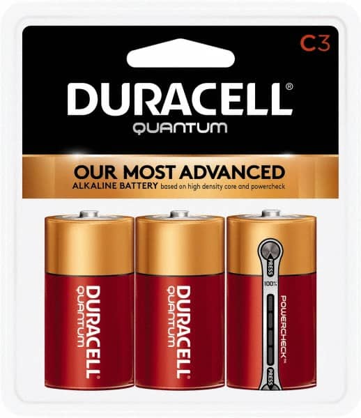 Duracell - Size C, Alkaline, 3 Pack, Standard Battery - 1.5 Volts, Button Tab Terminal, LR14, ANSI 14A Regulated - Benchmark Tooling