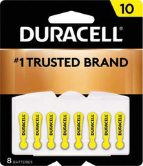 Duracell - Size 10, Zinc Air, 8 Pack, Hearing Aid Battery - 1.4 Volts, Flat Terminal, PR70, ANSI 7005ZD Regulated - Benchmark Tooling
