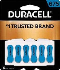 Duracell - Size 675, Zinc Air, 6 Pack, Hearing Aid Battery - 1.4 Volts, Flat Terminal, PR44, ANSI 7003ZD Regulated - Benchmark Tooling