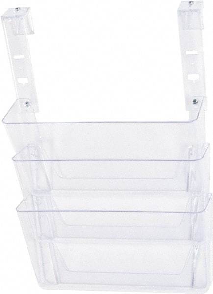 Deflect-o - 13" Wide x 4" Deep x 20" High, 3 Compartments, Plastic Hanging File Folder Racks-Plastic - Clear, 12-3/4" Compartment Width x 3-3/4" Compartment Depth x 6-3/4" Compartment Height - Benchmark Tooling