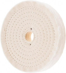 Value Collection - 7" Diam x 1" Thick Unmounted Buffing Wheel - 80 Ply, Polishing, 1" Arbor Hole, Hard Density - Benchmark Tooling