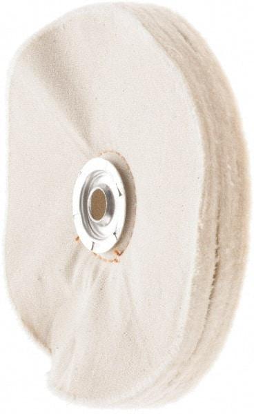 Value Collection - 6" Diam x 1/2" Thick Unmounted Buffing Wheel - 50 Ply, Polishing, 1" Arbor Hole, Soft Density - Benchmark Tooling