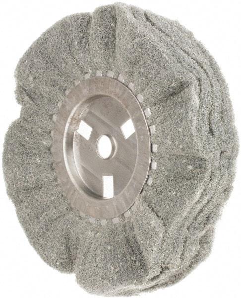 Value Collection - 8" Diam x 4" Thick, Soft Mounted Polishing Wheel - 2 Ply, Fine Grade, 5/8" Shank Diam - Benchmark Tooling