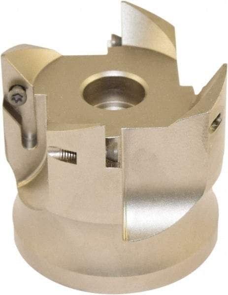 Millstar - 4 Inserts, 63mm Cut Diam, 22mm Arbor Diam, Indexable Square-Shoulder Face Mill - 0/90° Lead Angle, 60mm High, VCGT Insert Compatibility, Series ASMN - Benchmark Tooling