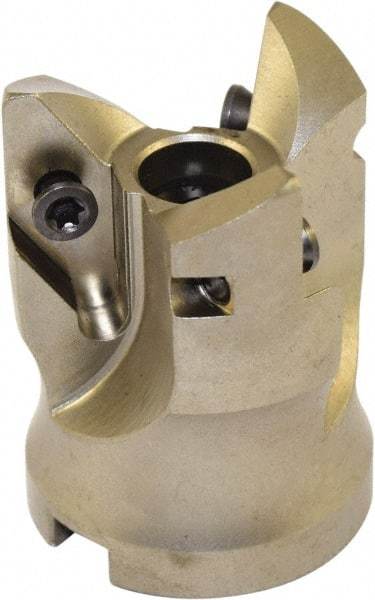 Millstar - 3 Inserts, 42mm Cut Diam, 16mm Arbor Diam, Indexable Square-Shoulder Face Mill - 0/90° Lead Angle, 55mm High, VCGT Insert Compatibility, Series ASMN - Benchmark Tooling