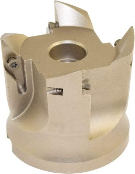 Millstar - 4 Inserts, 63mm Cut Diam, 22mm Arbor Diam, Indexable Square-Shoulder Face Mill - 93° Lead Angle, 60mm High, VCGT Insert Compatibility, Series ASMC - Benchmark Tooling