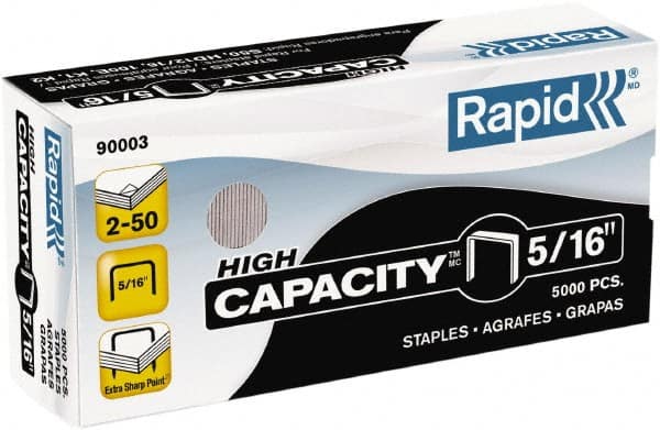 Rapid - 5/16" Leg Length, Galvanized Steel Staplers-Full Strip Desktop Staples - 50 Sheet Capacity, For Use with Rapid S50 High-Capacity SuperFlatClinch Half Strip Desktop Stapler, K1 Pliers, K2 & R90E - Benchmark Tooling