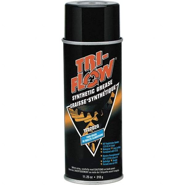 Tri-Flow - 11.25 oz Aerosol Synthetic High Temperature Grease - Translucent White, Food Grade & High Temperature, 400°F Max Temp, - Benchmark Tooling