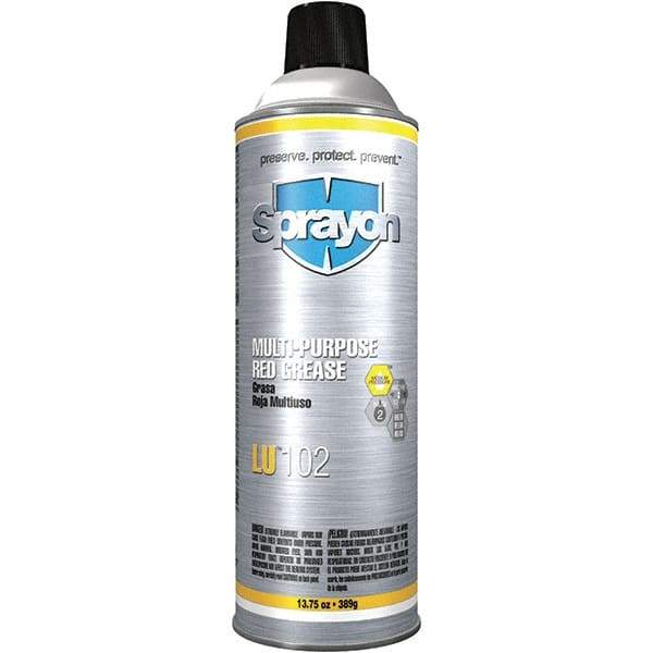 Sprayon - 13.75 oz Aerosol Aluminum General Purpose Grease - Red, 480°F Max Temp, NLGIG 2, - Benchmark Tooling