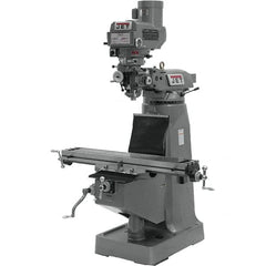 Jet - 9" Table Width x 49" Table Length, Variable Speed Pulley Control, 3 Phase Knee Milling Machine - R8 Spindle Taper, 3 hp - Benchmark Tooling