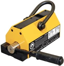 Mag-Mate - 1,600 Lb Load Capacity, Magnetic Lifter - 8-7/8" High x 4-7/8" Wide, 4" Head/Holder Diam, 2 Poles, For Use with Flat & Round Ferrous Metal - Benchmark Tooling