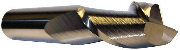 Accupro - 3/8", 1-1/8" LOC, 3/8" Shank Diam, 3" OAL, 2 Flute, Solid Carbide Square End Mill - Single End, nACRo Finish, Spiral Flute, 40° Helix, Centercutting, Right Hand Cut, Right Hand Flute - Benchmark Tooling