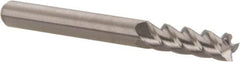 Accupro - 3/16", 5/8" LOC, 3/16" Shank Diam, 2" OAL, 4 Flute, Solid Carbide Square End Mill - Single End, Uncoated, Spiral Flute, 40° Helix, Centercutting, Right Hand Cut, Right Hand Flute - Benchmark Tooling