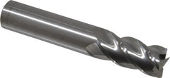 Accupro - 5/8", 1-1/4" LOC, 5/8" Shank Diam, 3-1/2" OAL, 4 Flute, Solid Carbide Square End Mill - Single End, Uncoated, Spiral Flute, 40° Helix, Centercutting, Right Hand Cut, Right Hand Flute - Benchmark Tooling