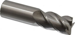 Accupro - 1", 1-3/4" LOC, 1" Shank Diam, 4" OAL, 4 Flute, Solid Carbide Square End Mill - Single End, Uncoated, Spiral Flute, 40° Helix, Centercutting, Right Hand Cut, Right Hand Flute - Benchmark Tooling