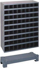 Durham - 40 Bin Bin Shelving Unit with Openings and Base - 12 Inch Overall Depth x 24 Inch Overall Height, Gray Steel Bins - Benchmark Tooling