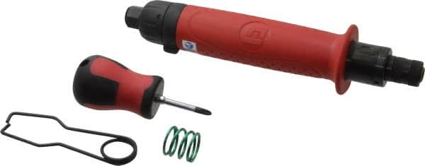 Universal Tool - 1/4" Bit Holder, 1,100 RPM, Inline Handle Air Screwdriver - 5 to 45 In/Lb Torque, 4 CFM - Benchmark Tooling