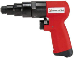 Universal Tool - 1/4" Bit Holder, 2,000 RPM, Pistol Grip Handle Air Screwdriver - 10 to 55 In/Lb Torque, 4 CFM - Benchmark Tooling