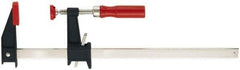 Bessey - 12" Capacity, 5" Throat Depth Cast Iron Bar Clamp - 1,200 Lb Clamping Pressure, 16" OAL - Benchmark Tooling