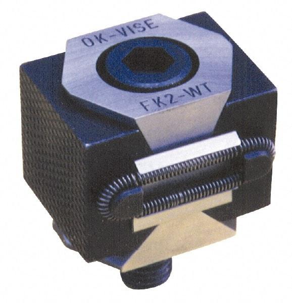 Mitee-Bite - 33,000 Lb Holding Force Double Vise Wedge Clamp - 2.24" Wide x 1.65" Deep x 1.65" High Base, 48 to 52 HRC, 2.24 to 2.64" Jaw Spread, 250 Lb/Ft Torque, 5/8-11 Screw Thread - Benchmark Tooling