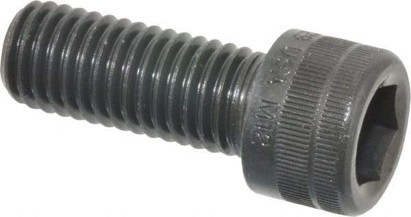 Holo-Krome - M12x1.75 Metric Coarse Hex Socket Drive, Socket Cap Screw - Grade 12.9 Alloy Steel, Black Oxide Finish, Fully Threaded, 30mm Length Under Head - Benchmark Tooling