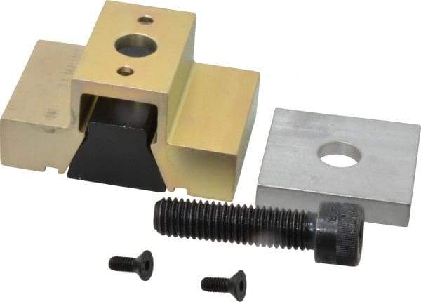 Mitee-Bite - 3,500 Lb Holding Force Single T-Slot Machinable Wedge Clamp - 3" Wide x 1.215" Deep x 1-1/2" High Base, 28.3 Lb/Ft Torque, 1/2-13 Screw Thread - Benchmark Tooling