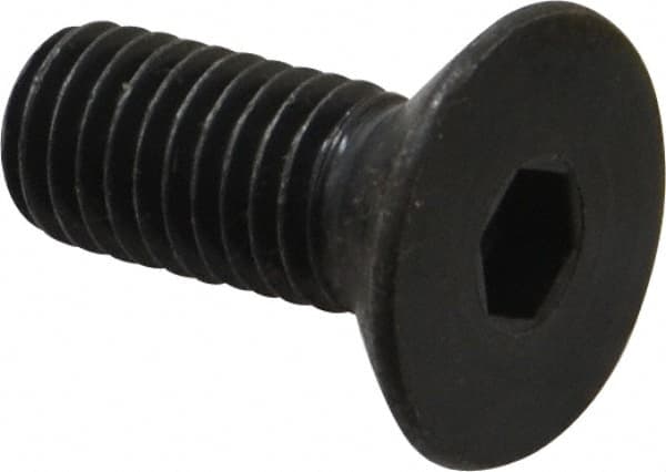 Holo-Krome - M10x1.50 Metric Coarse Hex Socket Drive, 90° Flat Screw - Grade 12.9 Alloy Steel, Black Oxide Finish, Fully Threaded, 25mm OAL - Benchmark Tooling