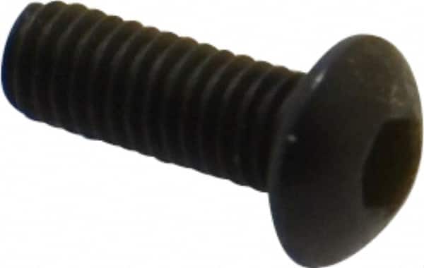 Holo-Krome - M3x0.50 Metric Coarse Hex Socket Drive, Button Screw - Grade 12.9 Alloy Steel, Black Oxide Finish, Fully Threaded, 8mm Length Under Head - Benchmark Tooling