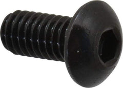 Holo-Krome - M4x0.70 Metric Coarse Hex Socket Drive, Button Screw - Grade 12.9 Alloy Steel, Black Oxide Finish, Fully Threaded, 8mm Length Under Head - Benchmark Tooling