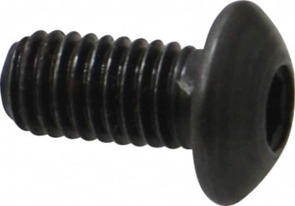 Holo-Krome - M5x0.80 Metric Coarse Hex Socket Drive, Button Screw - Grade 12.9 Alloy Steel, Black Oxide Finish, Fully Threaded, 10mm Length Under Head - Benchmark Tooling