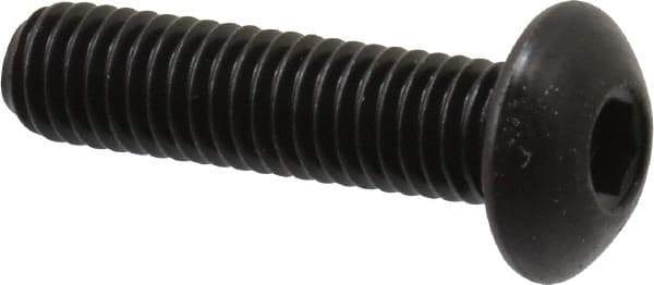 Holo-Krome - M5x0.80 Metric Coarse Hex Socket Drive, Button Screw - Grade 12.9 Alloy Steel, Black Oxide Finish, Fully Threaded, 20mm Length Under Head - Benchmark Tooling