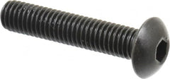 Holo-Krome - M5x0.80 Metric Coarse Hex Socket Drive, Button Screw - Grade 12.9 Alloy Steel, Black Oxide Finish, Fully Threaded, 25mm Length Under Head - Benchmark Tooling