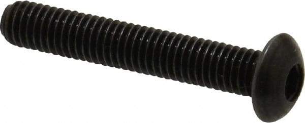Holo-Krome - M5x0.80 Metric Coarse Hex Socket Drive, Button Screw - Grade 12.9 Alloy Steel, Black Oxide Finish, Fully Threaded, 30mm Length Under Head - Benchmark Tooling